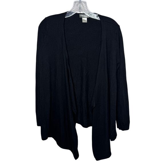 Neiman Marcus Silk Cashmere Open Front Cardigan Black Size M - Picture 1 of 7